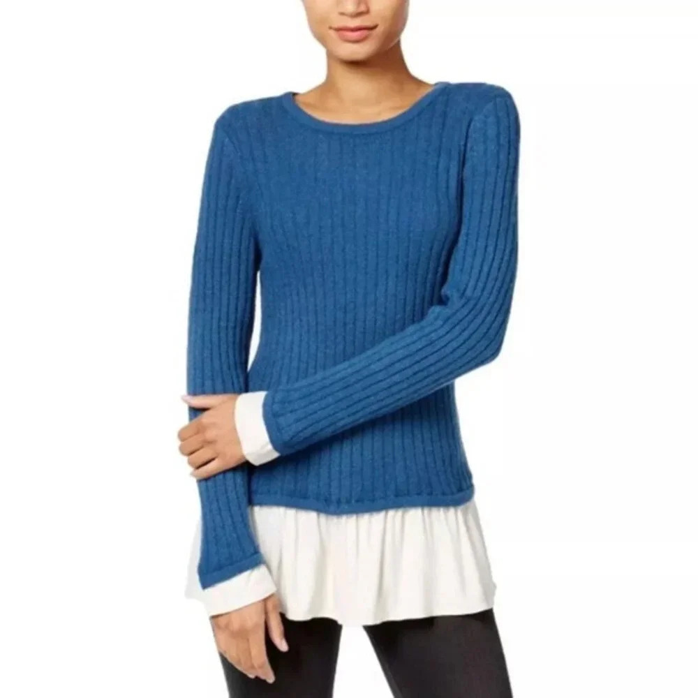 Blue two-fer sweater - Picture 1 of 2